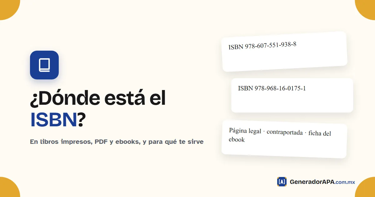 Portada de la guía dónde encontrar el ISBN de un libro con números ISBN de libros mexicanos
